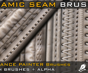 Dynamic Seam_ Stitches Brushes For Substance Painter & Zbrush_ZBP/ Alpha(2K ) +Tutorial V-03