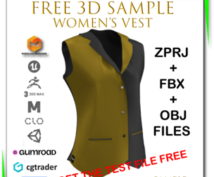 Women’s Vest – Free 3D Sample (ZPRJ + FBX + OBJ)