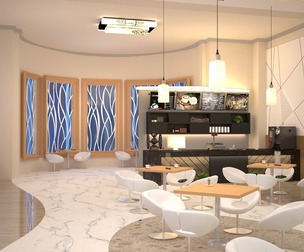 Modern Coffee Shop Interior 3D Model