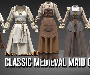 5 Classic Medieval Maid Outfit Wear Collection- VOL 31