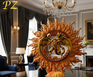 Majestic Golden Winged Dragon of Sun God RA - Exclusive 3d statue