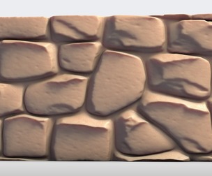 Realistic Stone Wall 3D Model for Printing