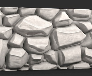 Medieval Stone Wall 3D STL for Printing
