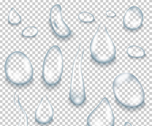 Realistic Water Drops, Glossy Water Droplets, EPS File