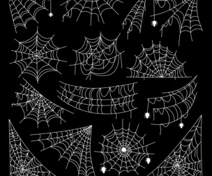 White Spooky Spider Web Elements, EPS File
