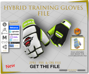 Boxing Gloves 3D Model – ZPRJ + FBX + OBJ | Realistic Sportswear Design for CLO & Marvelous Designer