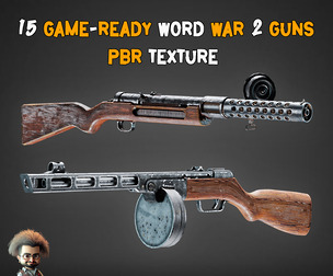 15 Game-Ready Word War 2 Guns + Texture - Vol 18