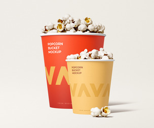 Popcorn Bucket Mockup PSD Template - Cinema & Snack Branding