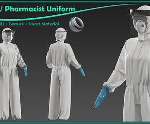 chemist-pharmacist uniform with texture and smart material