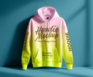 Hanging Long Sleeves Hoodie Mockup PSD Template - Apparel Branding