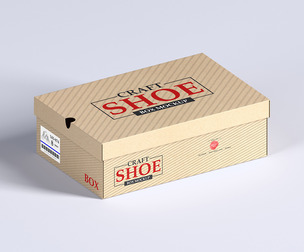 Craft Shoe Box Mockup PSD Template - Retail & Footwear Packaging