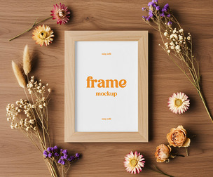Artistic Wooden Frame Mockup PSD Template - Rustic Wall Art Display