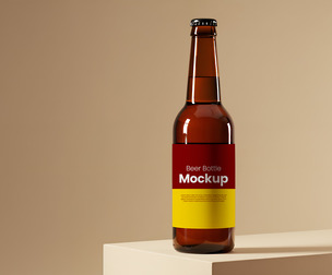 Beer Bottle Label Mockup PSD Template - Simple Product Display