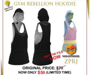 Gym Rebellion Hoodie by Excelsior Uniforms Team 3D model