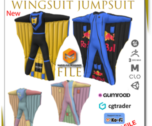 Wingsuit Jumpsuit 3D ZPRJ 3D model