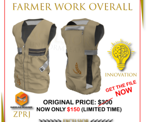 Innovative Farmer Work Overall ZPRJ PNG Mockup 3D model