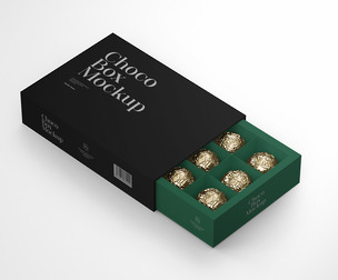 Luxury Chocolate Box Mockup PSD Template - Gourmet Packaging