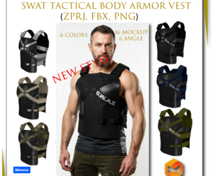 SWAT Tactical Body Armor Vest Multi Color ZPRJ FBX PNG 3D model