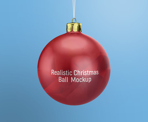 hristmas Ball Ornament Mockup PSD Template - Holiday Decoration