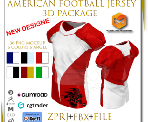American Football Jersey 3D Package 3D model