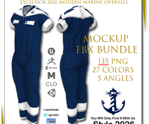 Excelsior 2026 Modern Marine Overalls Mockup FBX Bundle 3D model