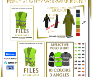 Essential Safety Workwear Bundle FBX OBJ Mockups 3D model
