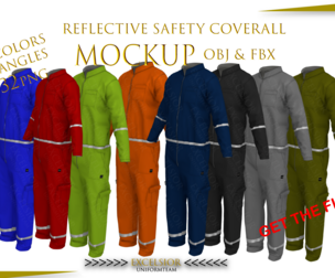 Workwear Coverall 3D Model Mockup FBX OBJ 32 PNG 3D model