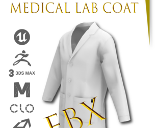 Medical Lab Coat 3D Model FBX 3D model