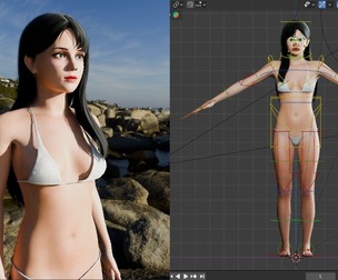 Realistic 3D Female Character Model in Bikini