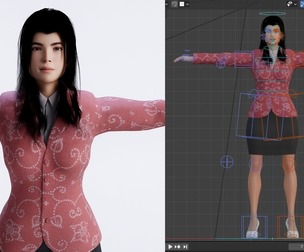 Pink Blazer Female – Fully Rigged 3D Character