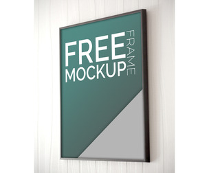 Vertical Poster Frame Mockup PSD Template - Minimalist Interior