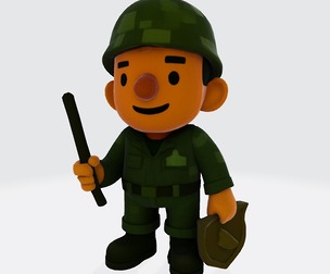 Military Man 3D Model Print Ready Soldier Figurine 3D print model