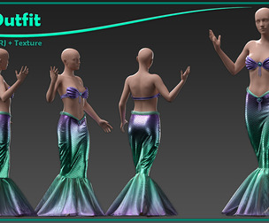 Princess Ariel Outfit with texture