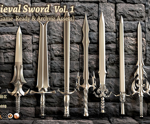 40 Medieval Swords – Low Poly & Unwrapped