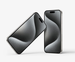 Dual iPhone 15 Pro Mockup PSD Template - Digital Device Presentation