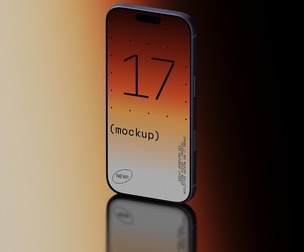 iPhone 17 Pro Mockup PSD Template - Futuristic Vertical Display