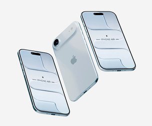 Floating iPhone Air Mockup PSD Template - Triple View Digital Display