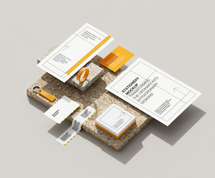 Corporate Stationery Mockup PSD Template - Modern Stone & Branding Display