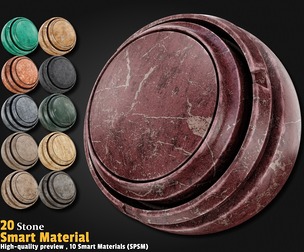 20 Stone Smart Material Substance 3d Painter