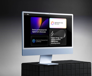 Modern iMac Screen Mockup PSD Template - Digital UI/UX Presentation