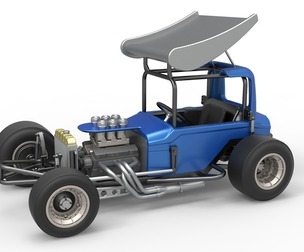 Vintage Winged Supermodified stock car V2 Scale 1:25