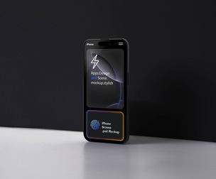 iPhone Pro Mockup PSD Template - Dark Minimalist Display