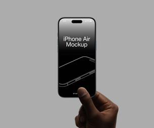 Hand Holding Minimal iPhone Mockup PSD Template - App & UI Display