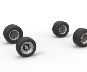Wheel set of Vintage Asphalt Supermodified V2 Scale 1:25