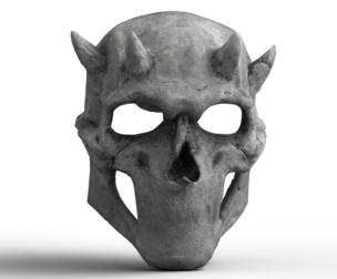 High-Poly Demon Skull Mask 3D Print Model