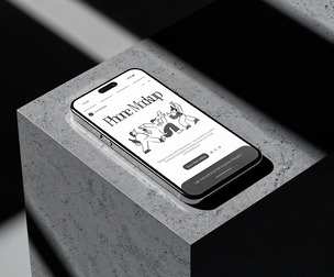 Dark Aesthetic Phone Mockup PSD Template - Concrete Display