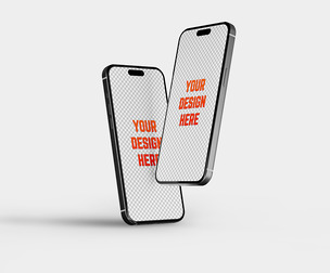 Floating Dual Screen Phone Mockup PSD Template - UI/UX Display