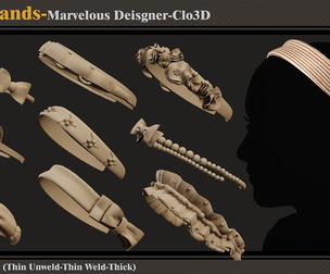 9 Headbands-MD-Clo3D-ZPRJ-FBX- OBJ