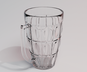 3D model of a double-walled drinking glass with a handle