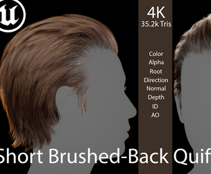 Short Brushed - Back Quiff hairstyle (Game-Ready Hair)